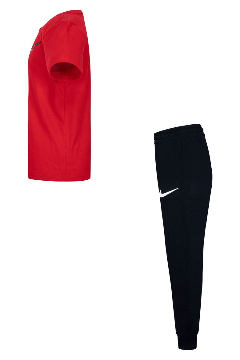 Kids' Swoosh T-Shirt & Pants Set, Alternate, color, BLACK