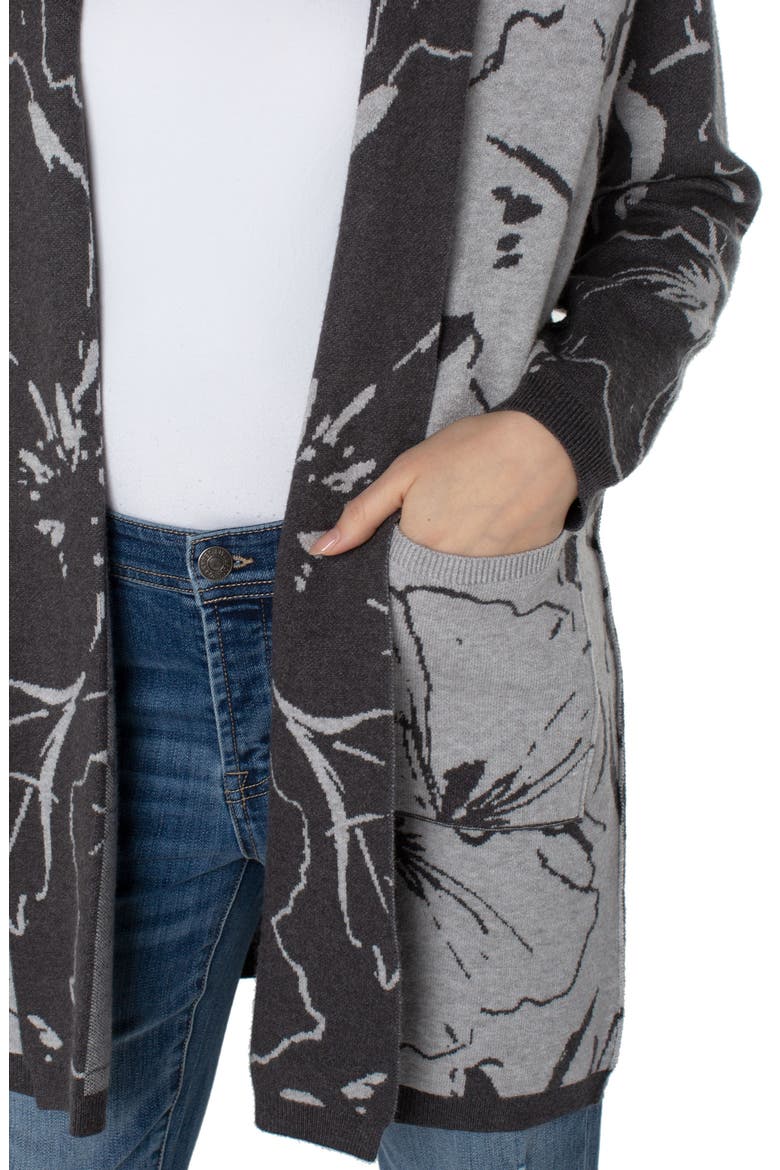 Long Open Front Jacquard Cardigan, Alternate, color, SKTCHY FLRL JAC