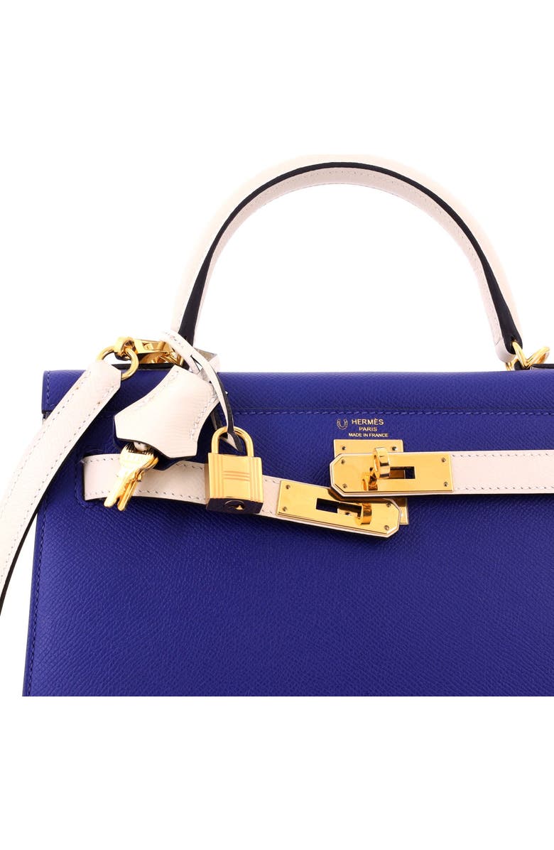 Pre-Owned Hermes Kelly Handbag Bicolor Epsom with Gold Hardware 28, Alternate, color, Bicolor - Bleu Electrique/Nata