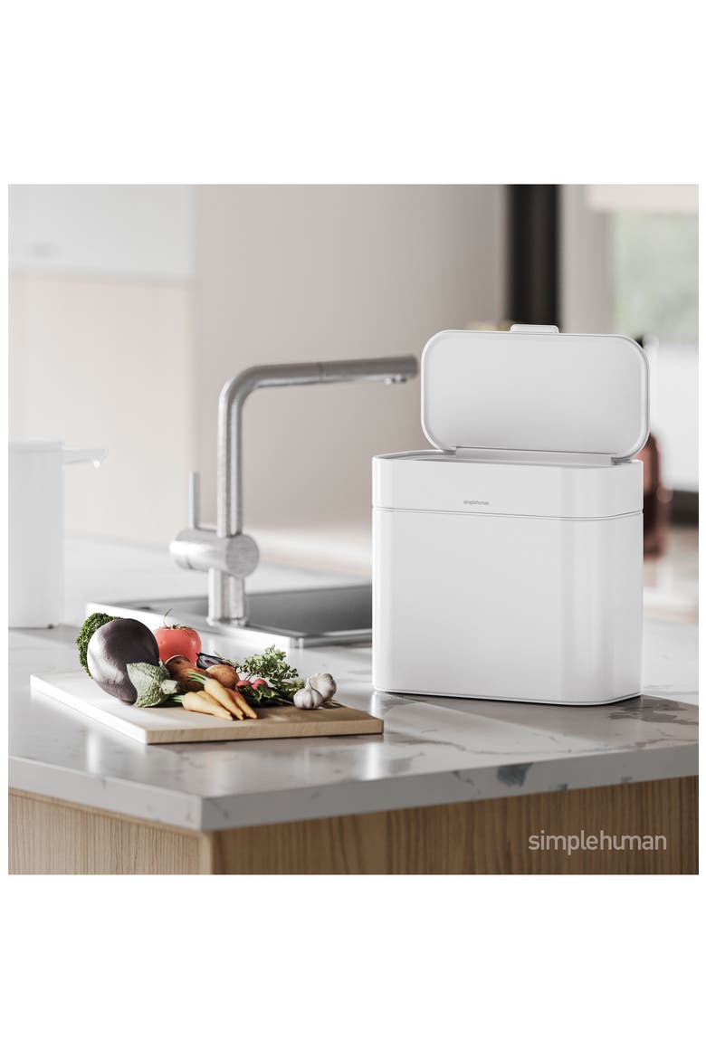 4L compost caddy, Alternate, color, WHITE