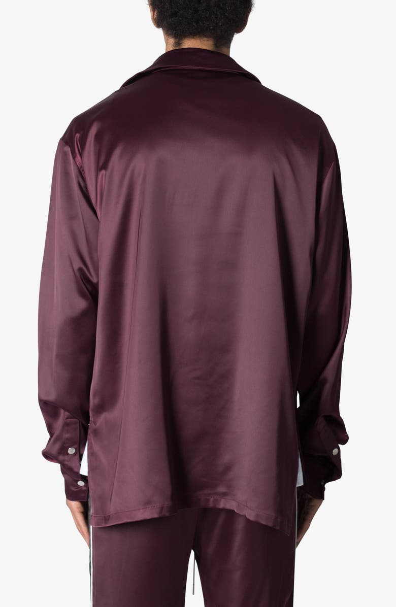 mnml Snap Front Satin Pajama Shirt, Alternate, color, 