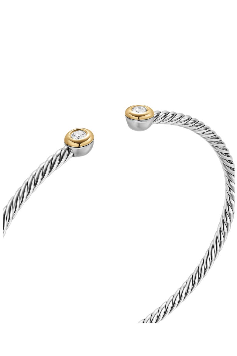 Micro Cable Flex Cuff Bracelet with Diamonds, Alternate, color, SILVER PAVE