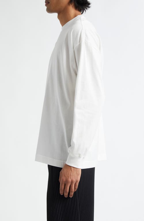 Issey Miyake Homme Plissé Invitation Long Sleeve Graphic T-shirt In White