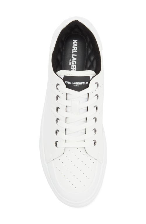 Karl Lagerfeld Debossed Logo Sneaker In White