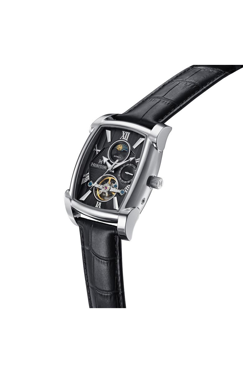 Heritor Automatic Valentin Mens Automatic Watch with Date, Alternate, color, Black