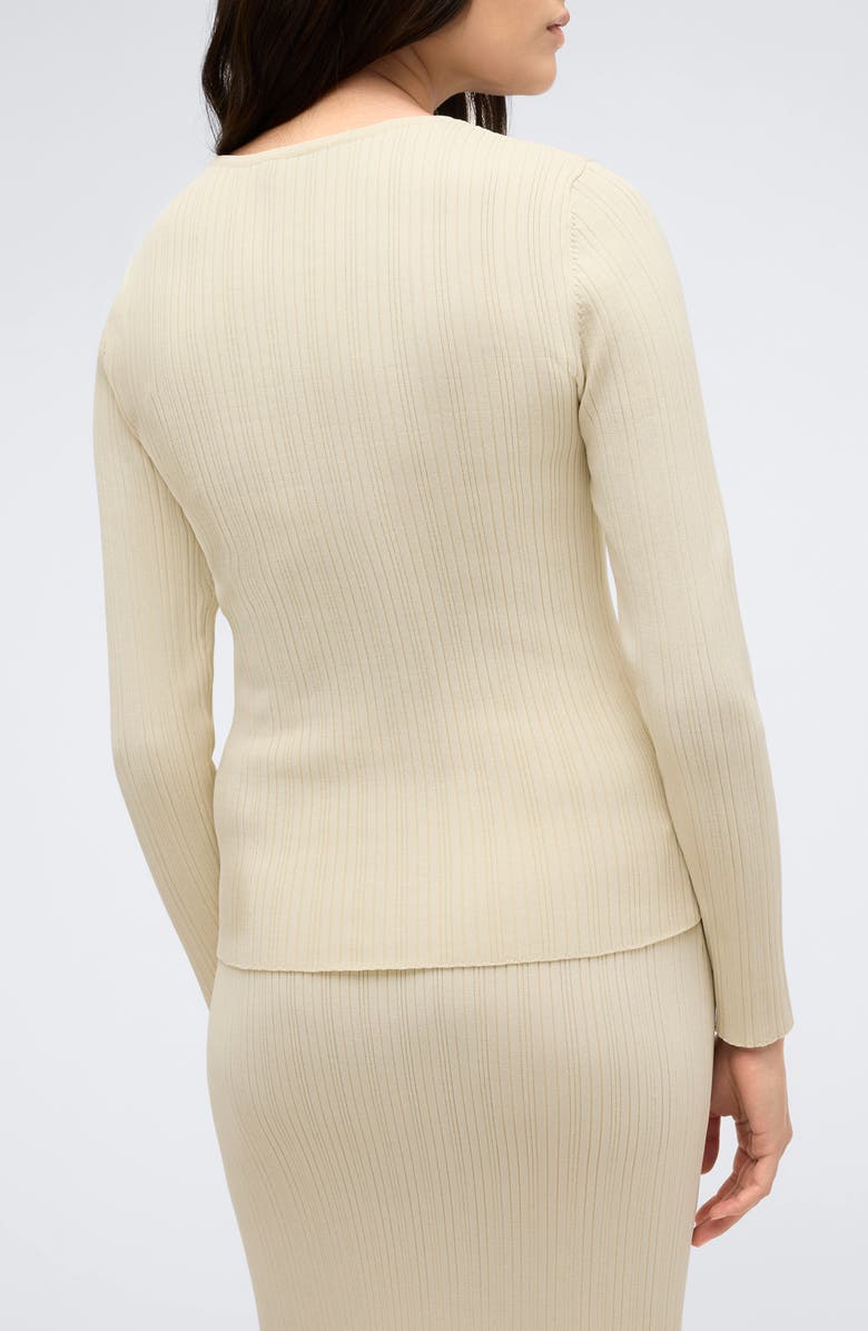 Kenneth Cole Variegated Rib Top, Alternate, color, Almond Milk