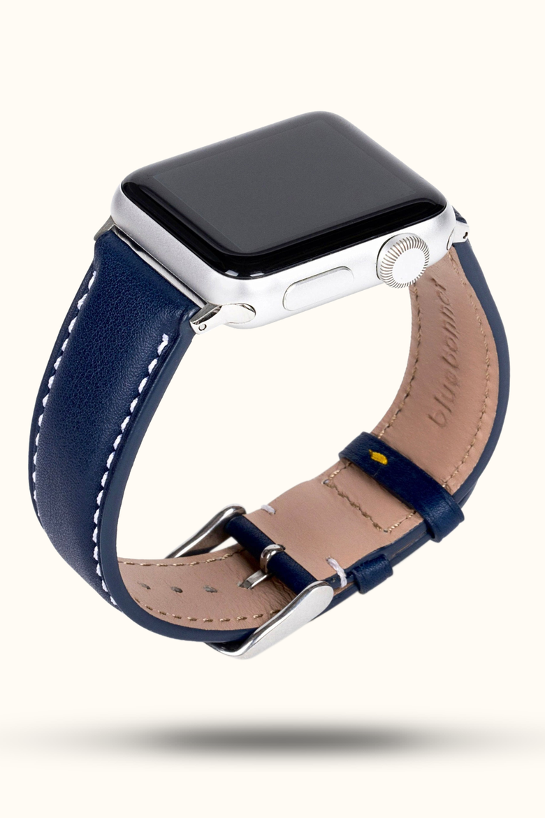 Le Petit Prince Italian Leather Apple Watch Band, Main, color, Midnight Blue