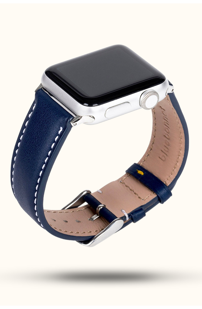 Bluebonnet Le Petit Prince Italian Leather Apple Watch Band, Main, color, Midnight Blue