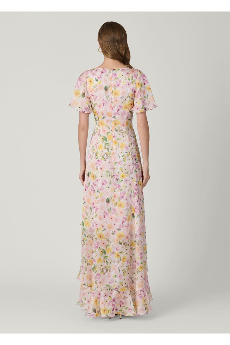 Midnight Chauncey Volta Floral Chiffon Dress, Alternate, color, Ivory Multi