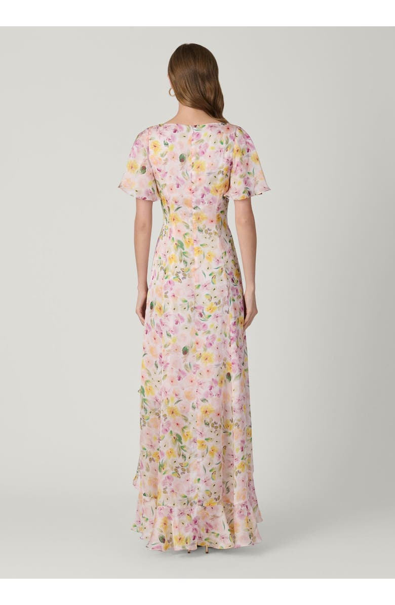 Shoshanna Midnight Chauncey Volta Floral Chiffon Dress, Alternate, color, Ivory Multi