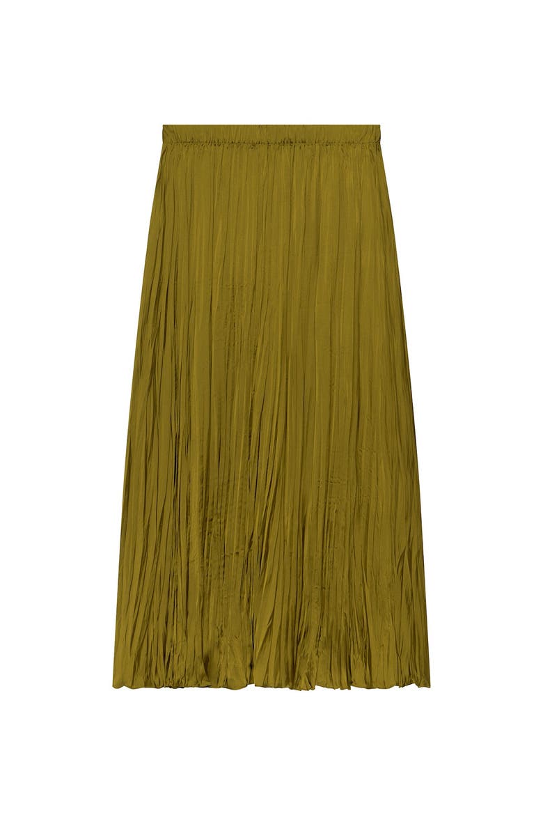 Crinkle Maxi Skirt, Alternate, color, Green