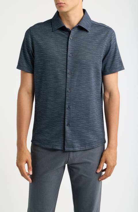 Zimmerman Short Sleeve Knit Button Up Shirt