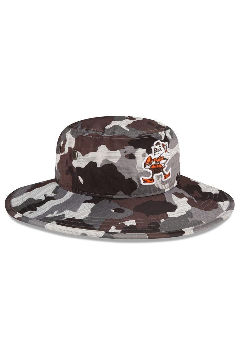 Men's New Era Camo Cleveland Browns 2022 NFL Training Camp Official Historic Logo Panama Bucket Hat, Alternate, color, Camo
