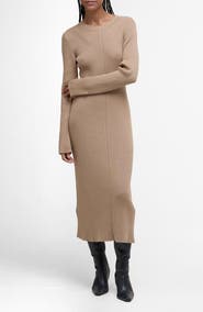 Barbour Anastasia Directional Rib Long Sleeve Cotton Sweater Dress
