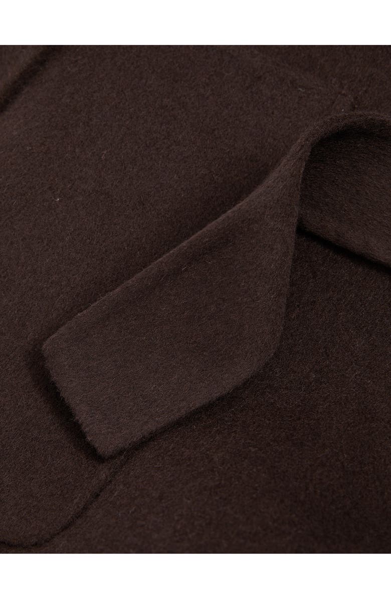 Reiss Lucia Tie Waist Wool Blend Coat, Alternate, color, Chocolate
