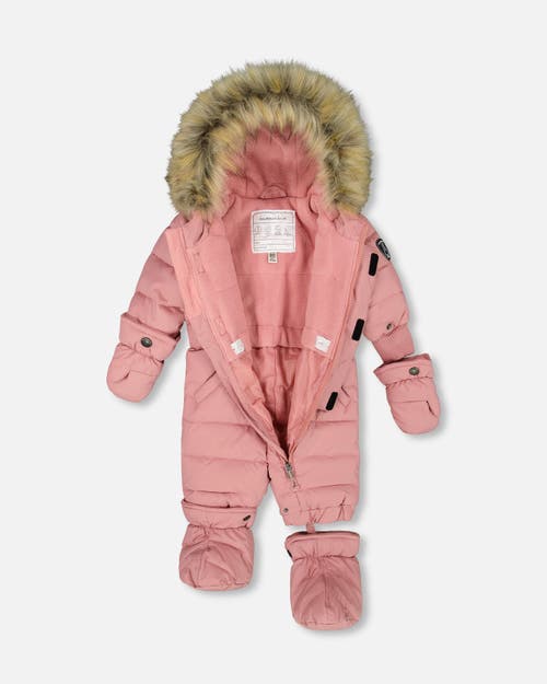 Deux Par Deux Baby Girl One-piece Original Puffy Snowsuit In Pink