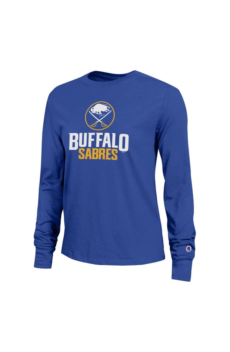 Champion Women's Champion Royal Buffalo Sabres Wordmark Lockup Long Sleeve T-Shirt, Alternate, color, Royal