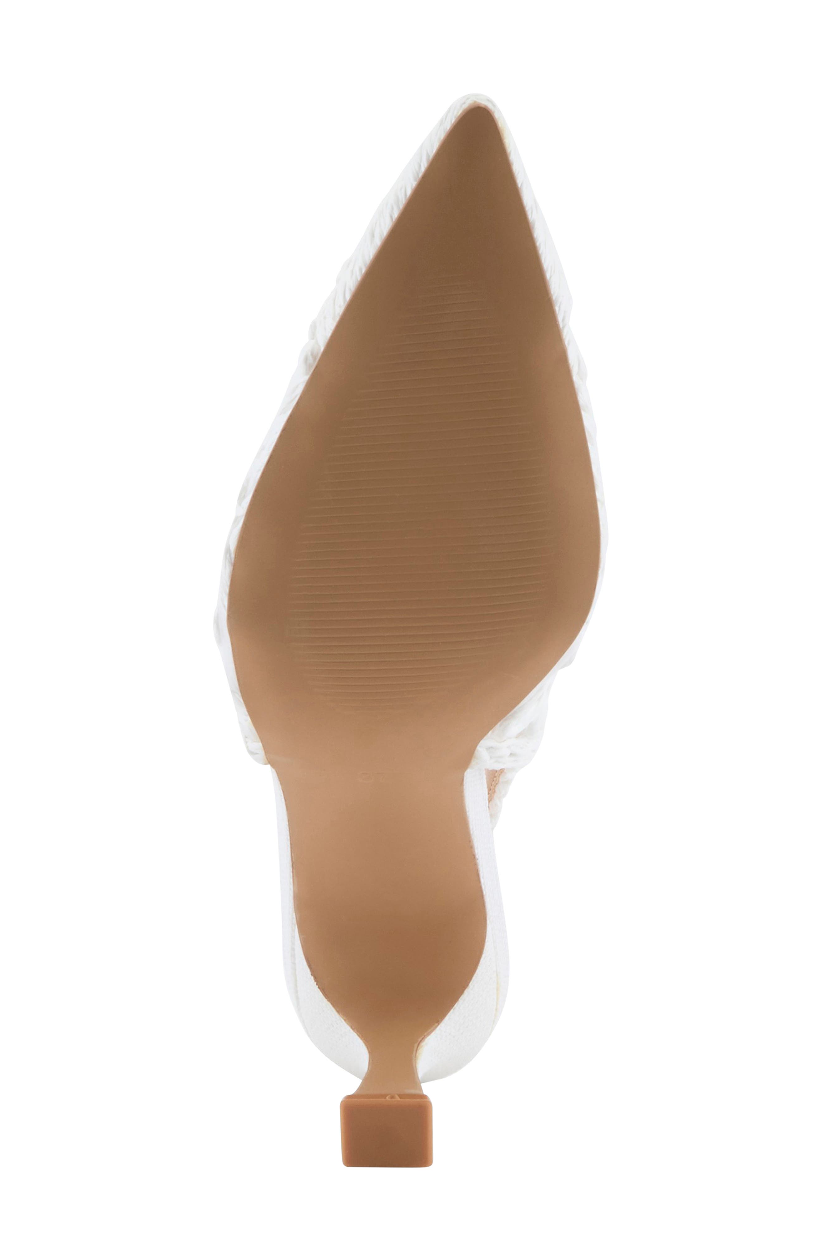 Occitania Slingback Pointed Cap Toe Pump, Alternate, color, WHITE