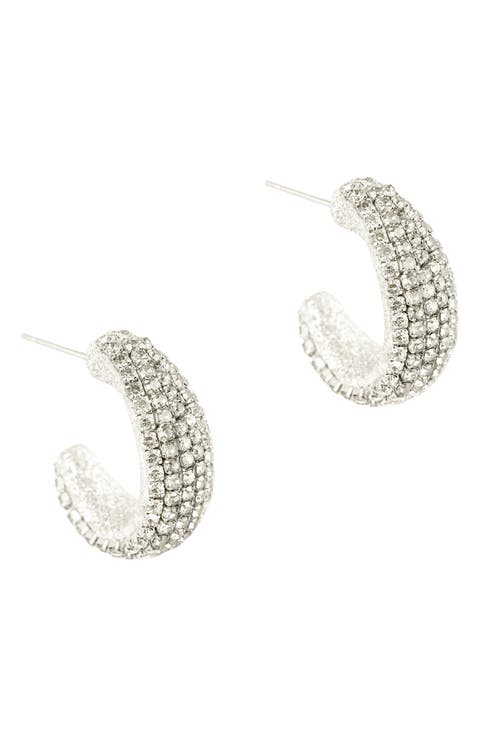 Biles Crystal Hoop Earrings