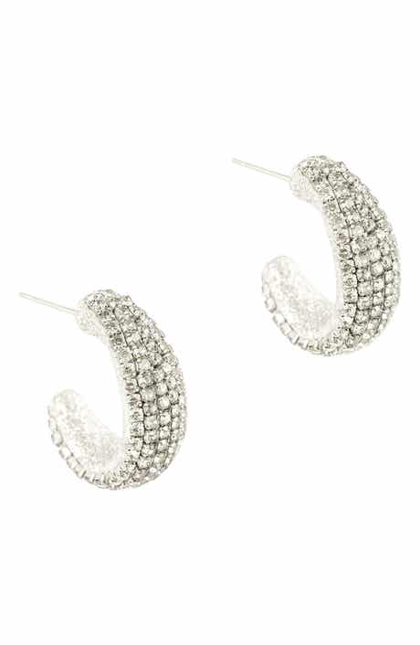 Deepa Gurnani Biles Crystal Hoop Earrings