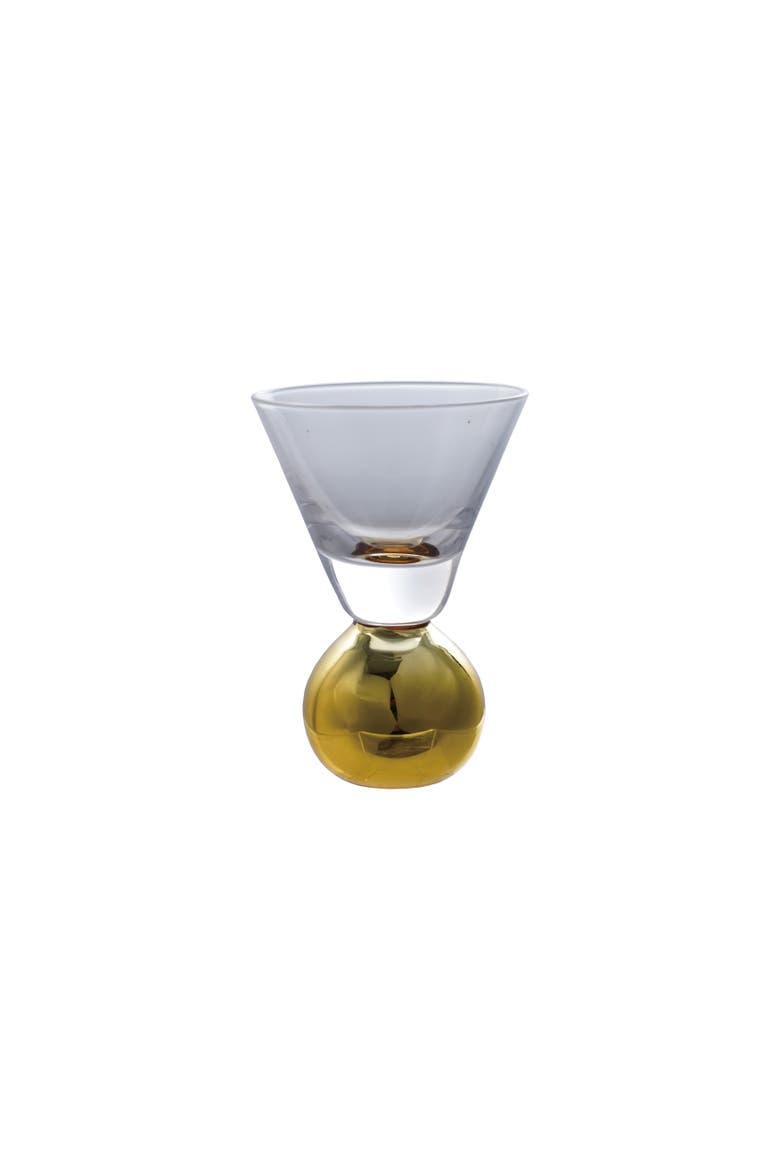 Shot Glass with Ball Stem, Main, color, Gold