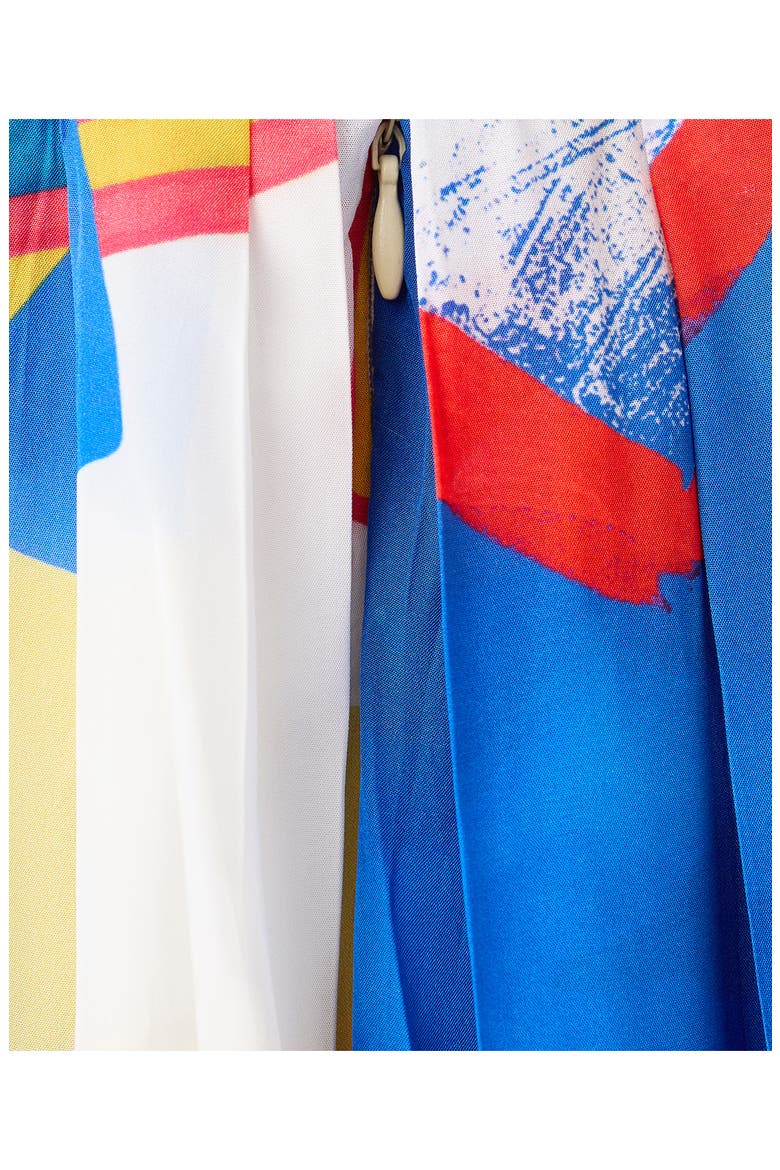 Print Asymmetric Maxi Skirt, Alternate, color, BLUE