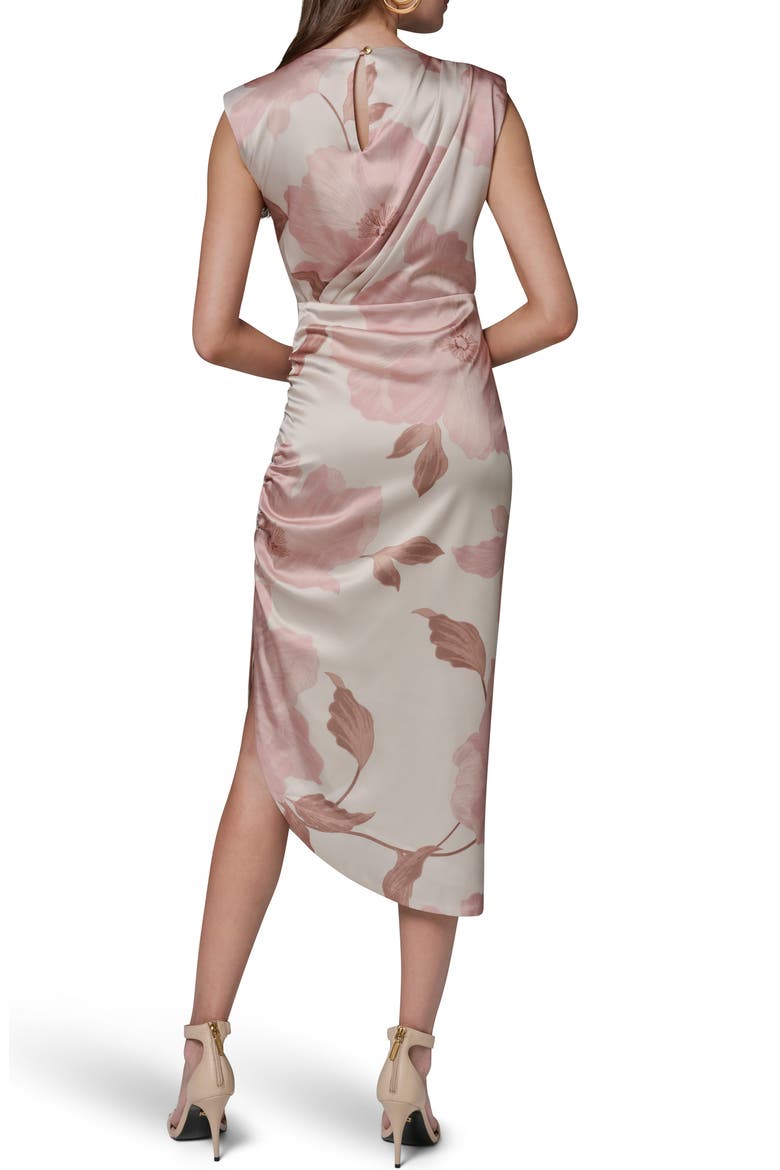 Floral Print Ruched Sheath Dress, Alternate, color, SNOW PETAL