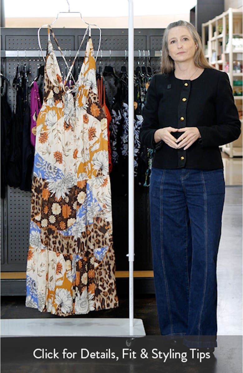 Gabrielle Quilt Tue Front Halter Cover-Up Maxi Dress., sales video thumbnail