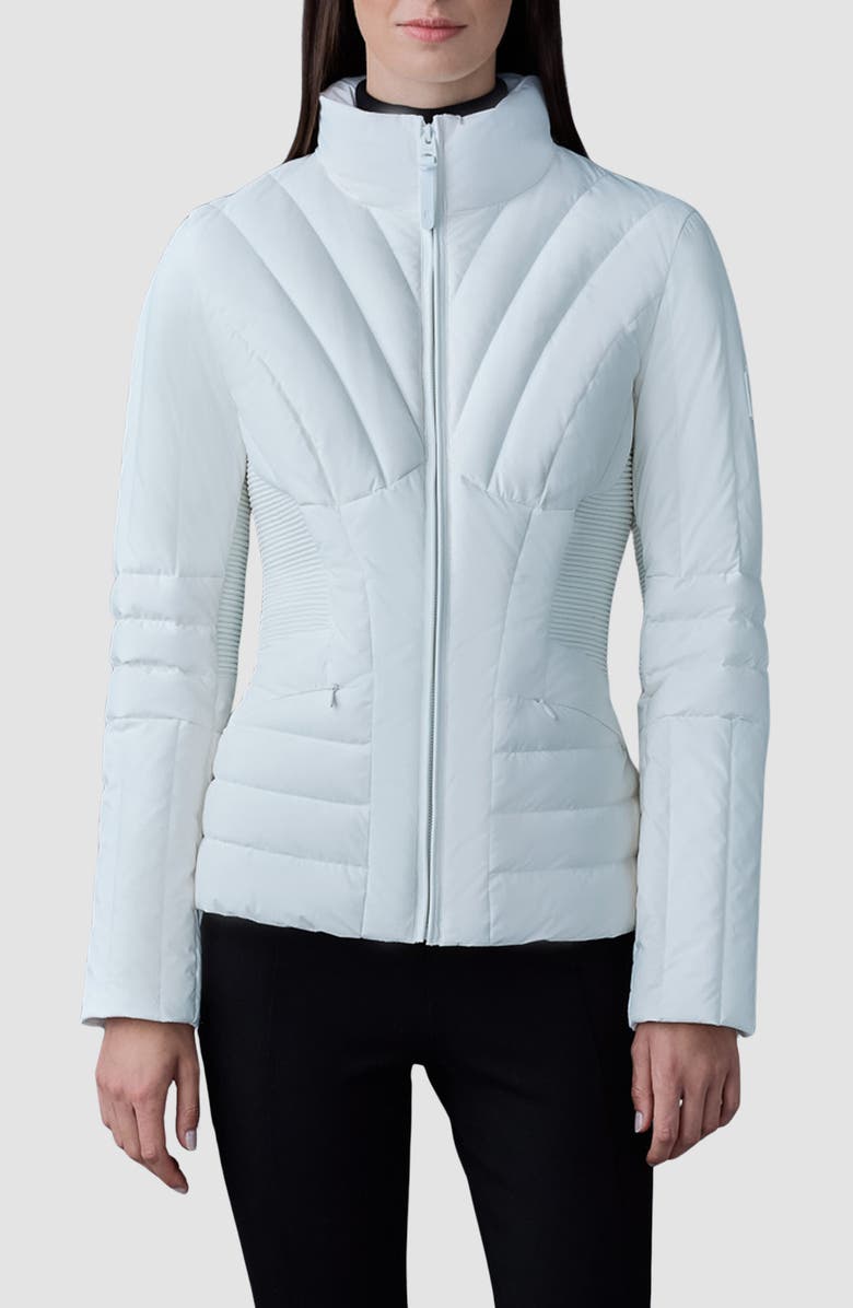 Mackage Alma Smocked Panel Down Jacket, Main, color, White
