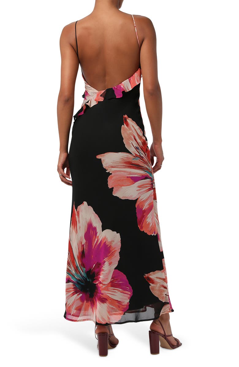 Lulus Sawyer Bold Floral Maxi Dress, Alternate, color, Magenta Multi