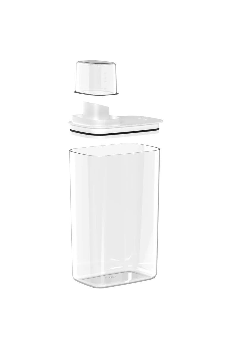 Durable Clear Laundry Detergent Dispenser Organizer with Measuring Cap 2 Pack 77 oz, Alternate, color, Clear/White