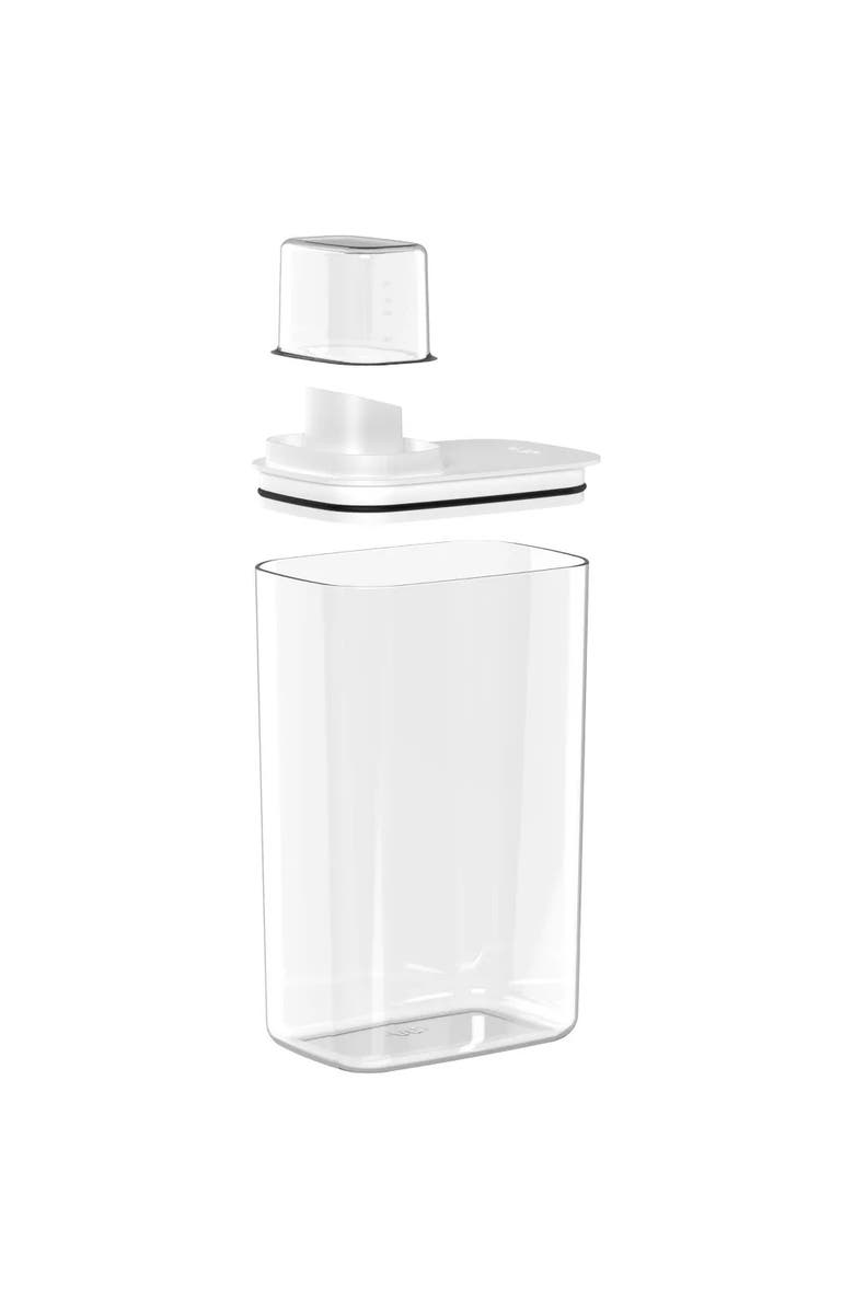 OU Durable Clear Laundry Detergent Dispenser Organizer with Measuring Cap 2 Pack 77 oz, Alternate, color, Clear/White