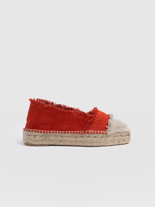 Saint + Sofia Ivy Frayed Espadrille Pumps In Orange