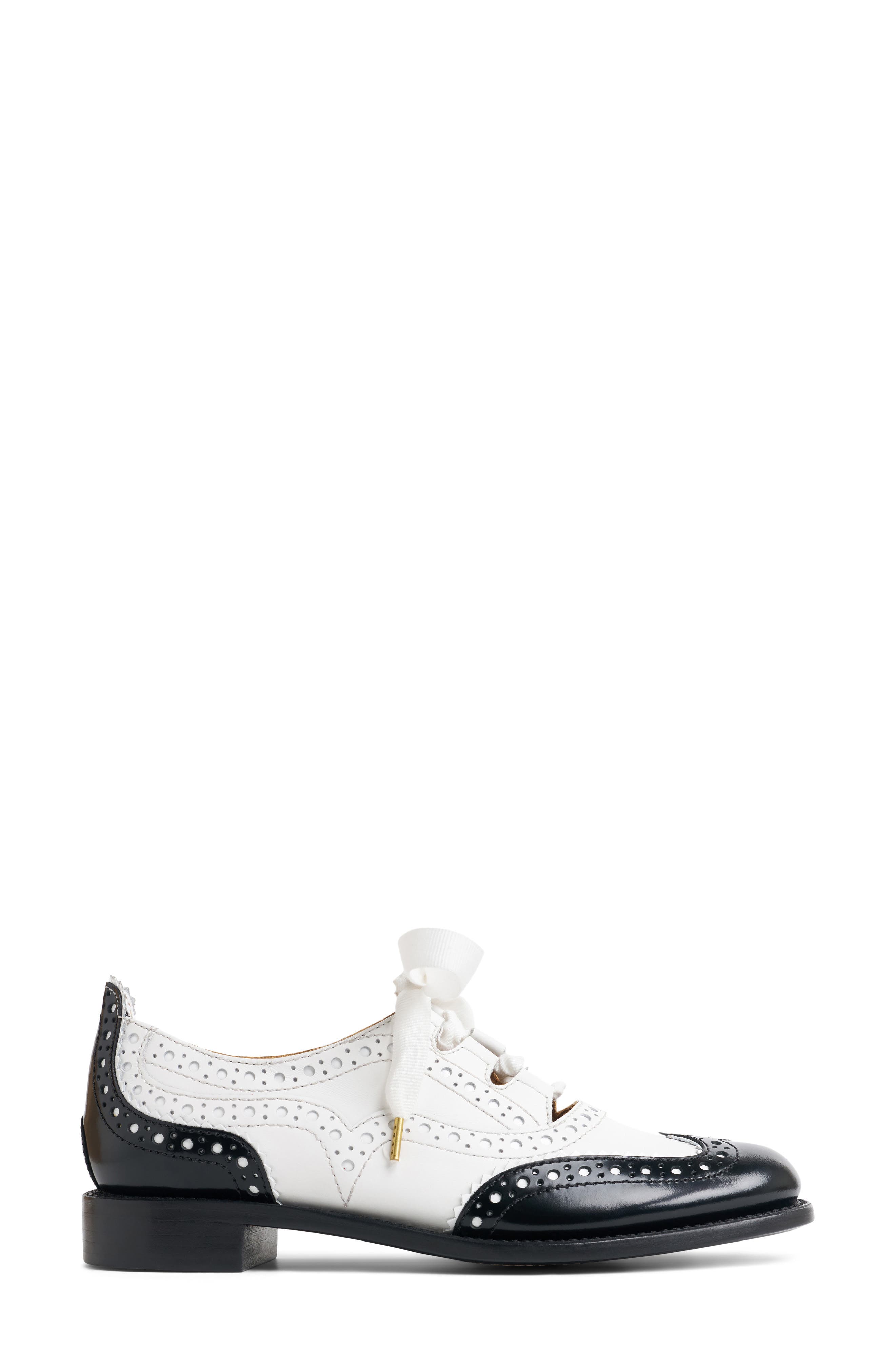 THE OFFICE OF US Ms. Lyndie Wingtip Oxford, Alternate, color, Black/ White