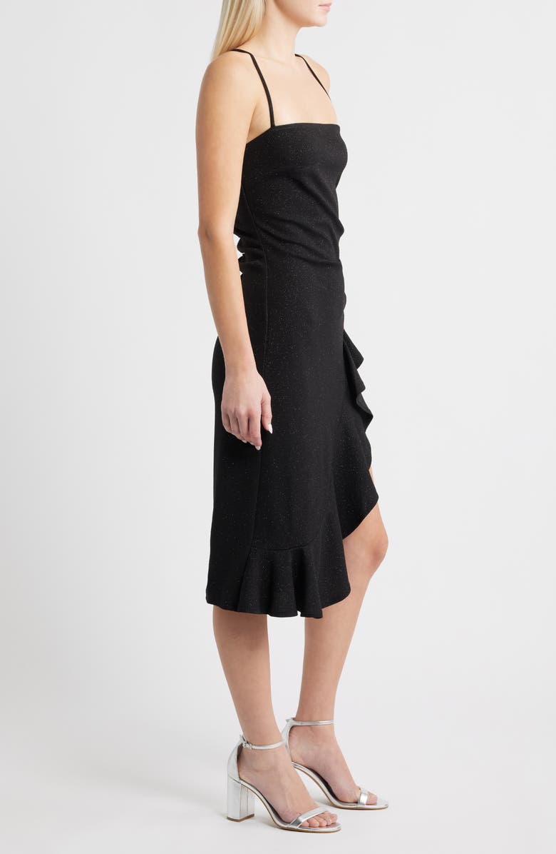 Jump Apparel Glitter Ruffle Sleeveless Dress, Alternate, color, Black