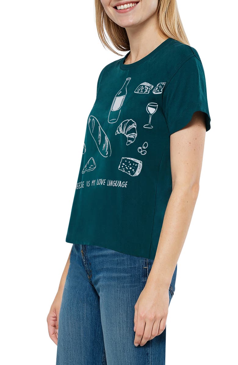 Wildfox Jamie I Love Cheese Graphic T-Shirt, Alternate, color, Dark Sea