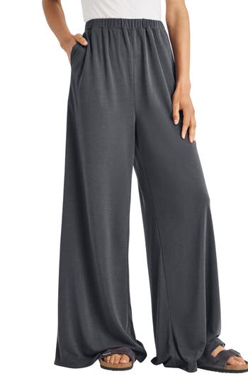 Splendid Giada Sandwash Palazzo Pant In Lead Grey