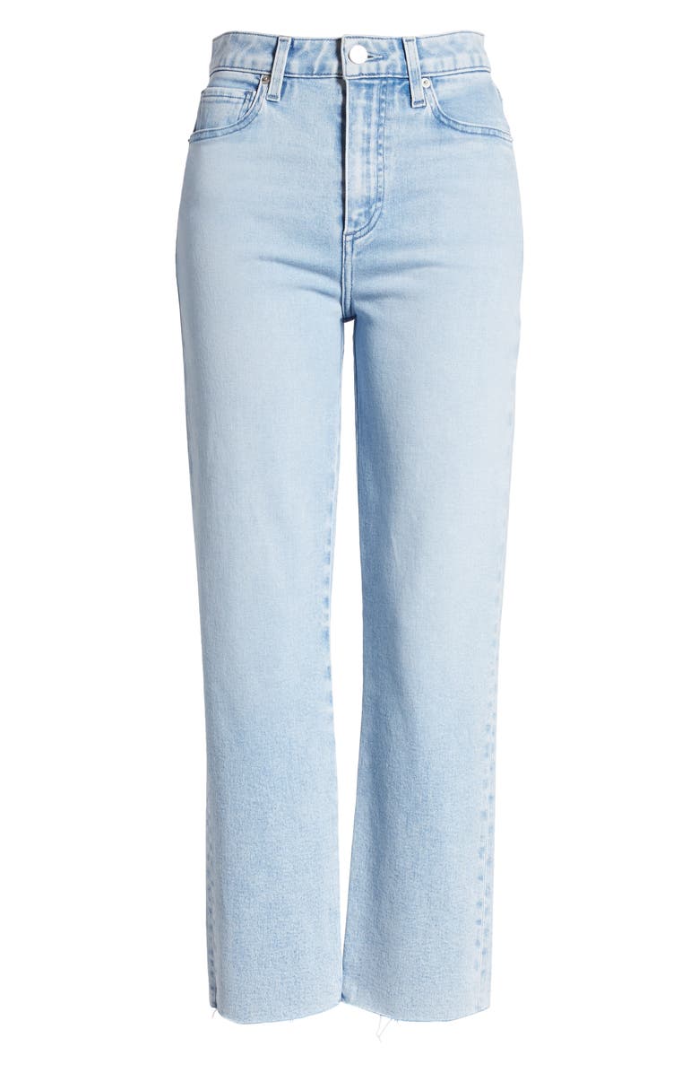 LE JEAN Sabine High Waist Raw Hem Ankle Straight Leg Jeans, Alternate, color, 