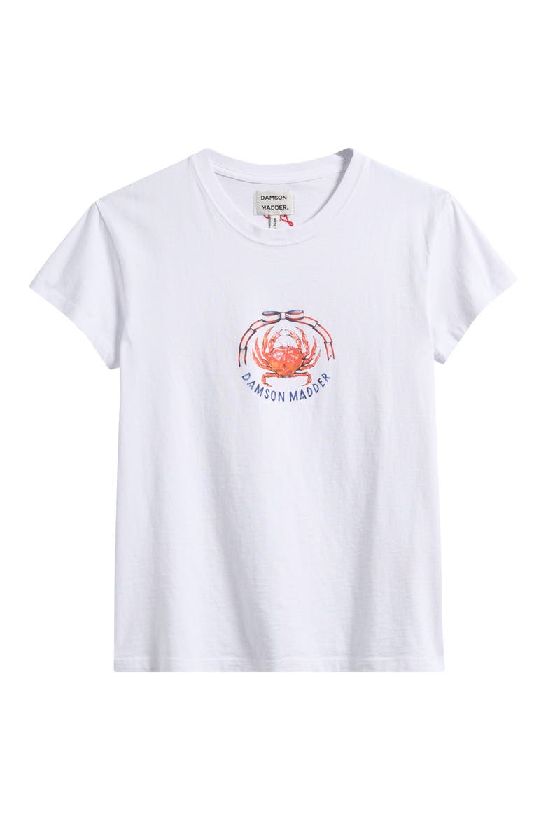 Crabby Bow Shrunken Organic Cotton Graphic T-Shirt, Alternate, color, WHITE
