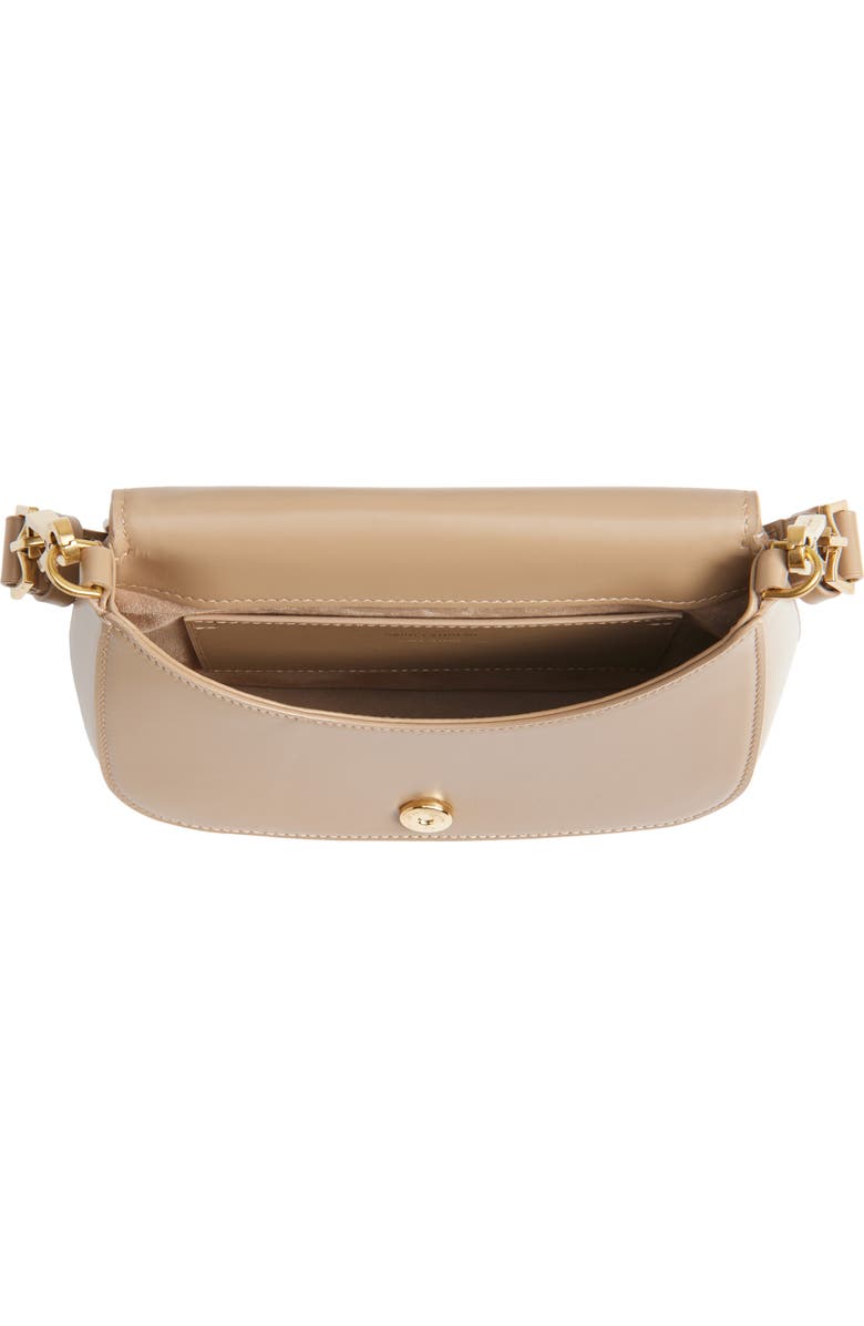 Saint Laurent Mini Voltaire Box Leather Top Handle Bag, Alternate, color, Toffee