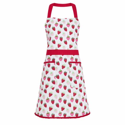 Strawberries Apron Pink Cotton Everyday