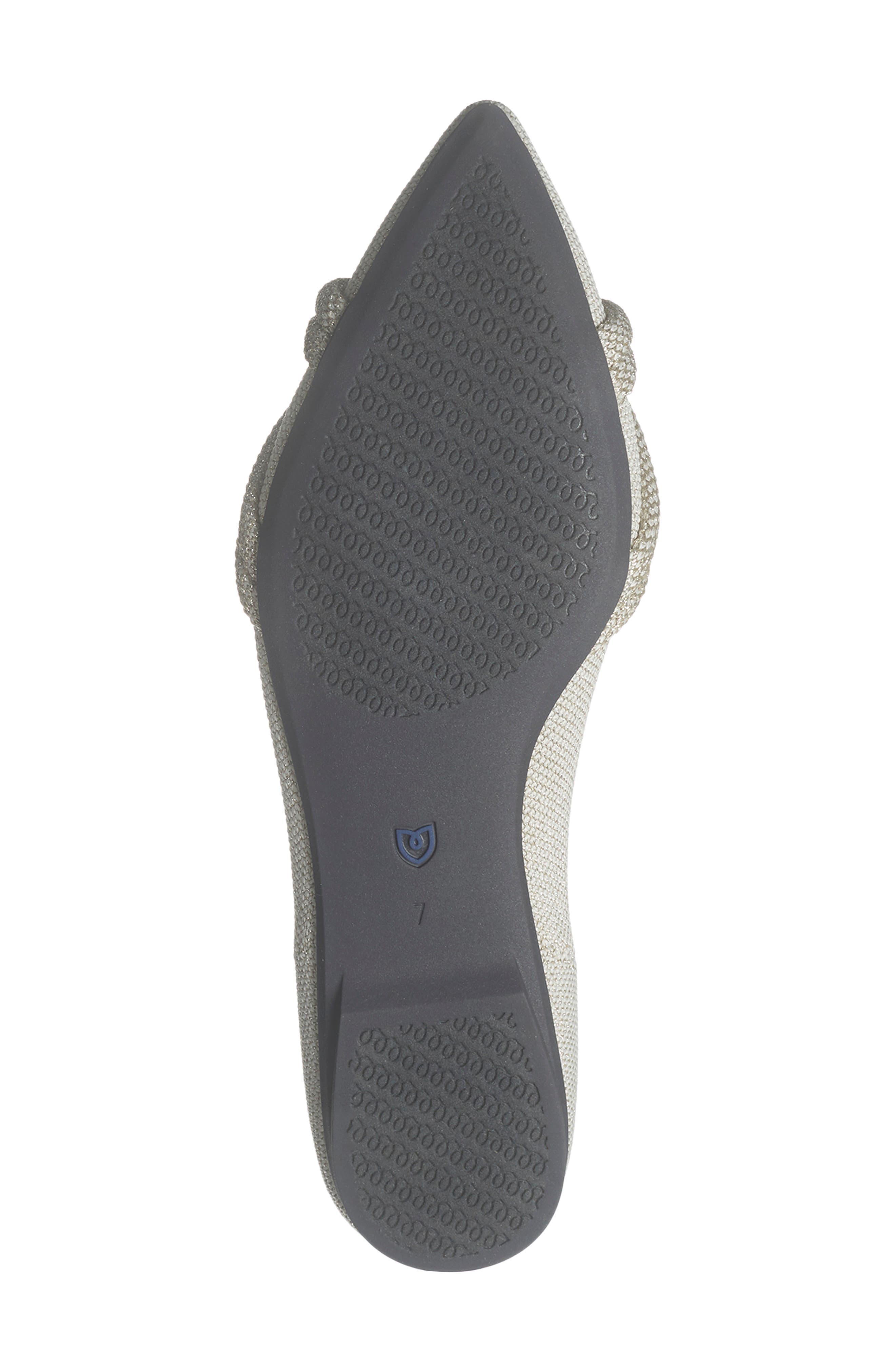 Pointed Toe Knot Flat, Alternate, color, DIAMOND METALLIC