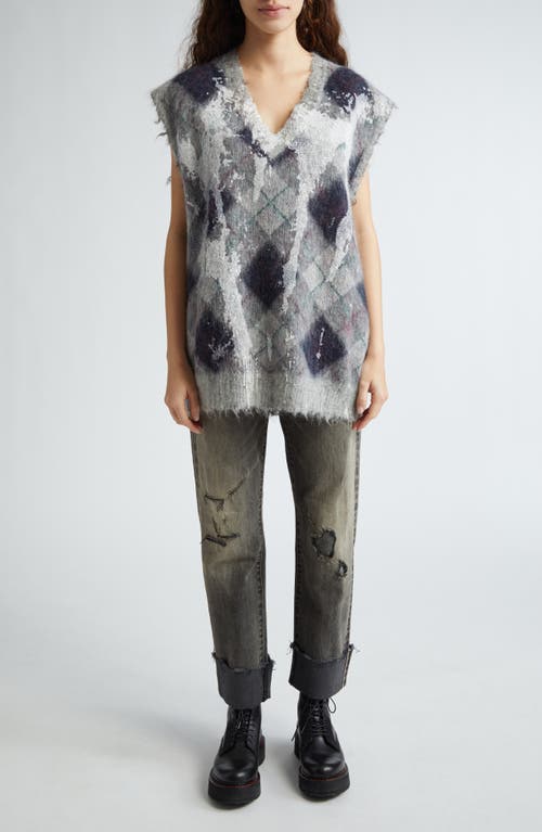 R13 Romeo Cuffed Straight Leg Jeans In Gray