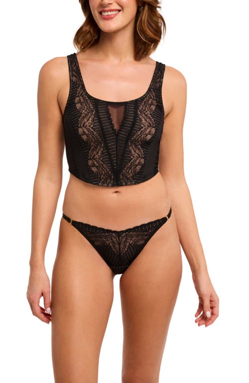 Montelle Intimates Temptation Wireless Corset & Bikini Set In Black