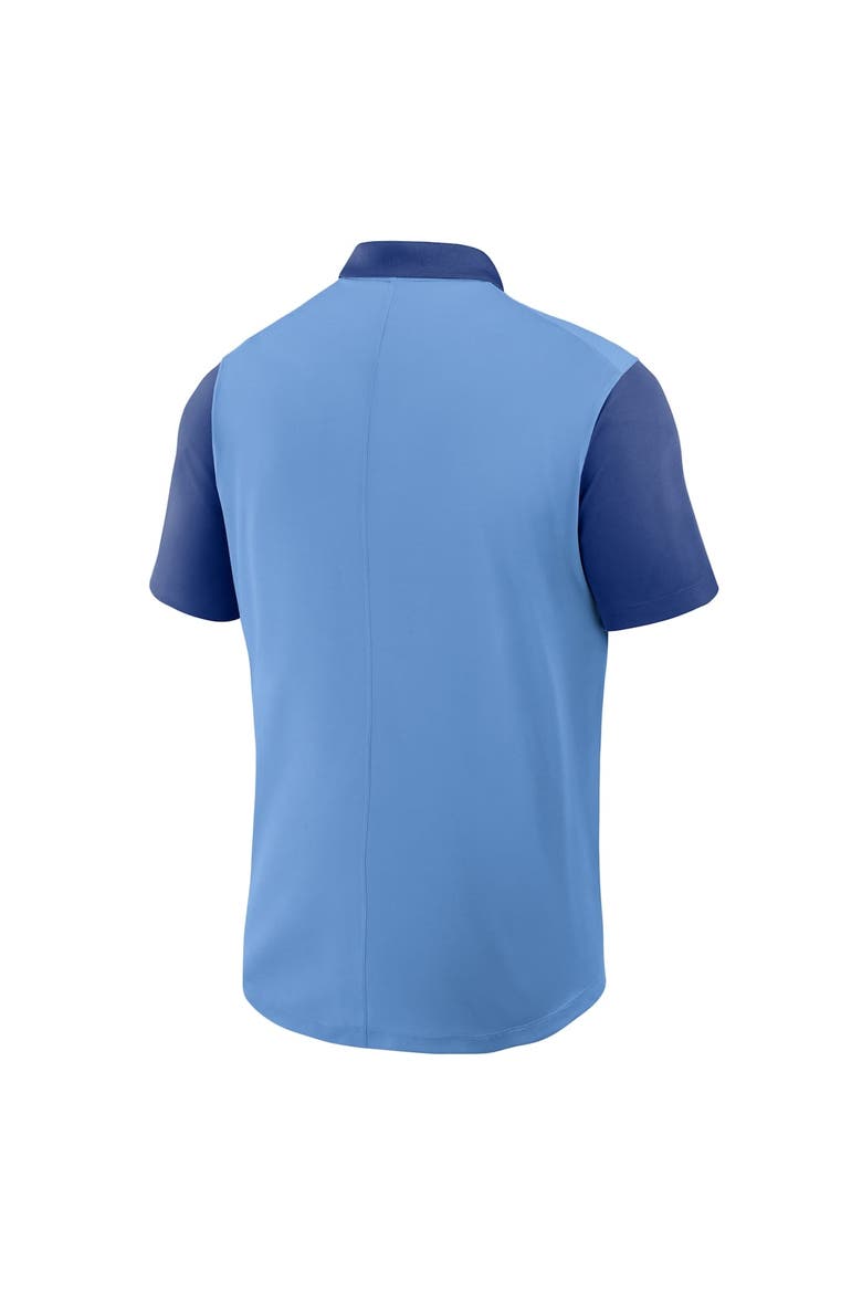 Men's Nike Light Blue/Royal Texas Rangers Cooperstown Collection Color-Block Victory Performance Polo, Alternate, color, Light Blue