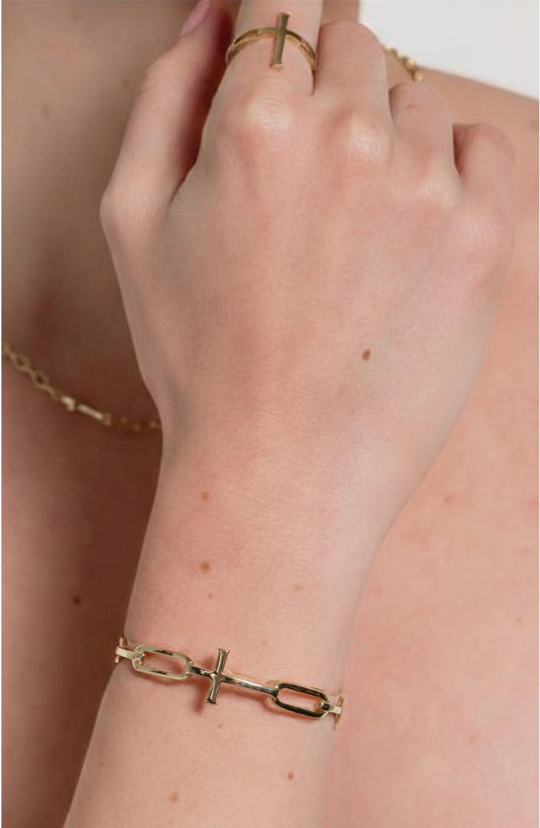 Rizen Jewelry Chain Breaker Bangle, Alternate, color, 18K Gold Plated