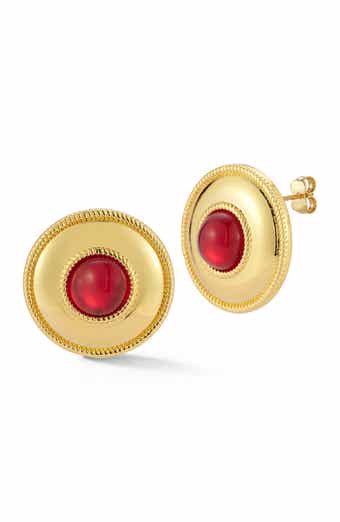 CHLOE AND MADISON Crystal Button Stud Earrings