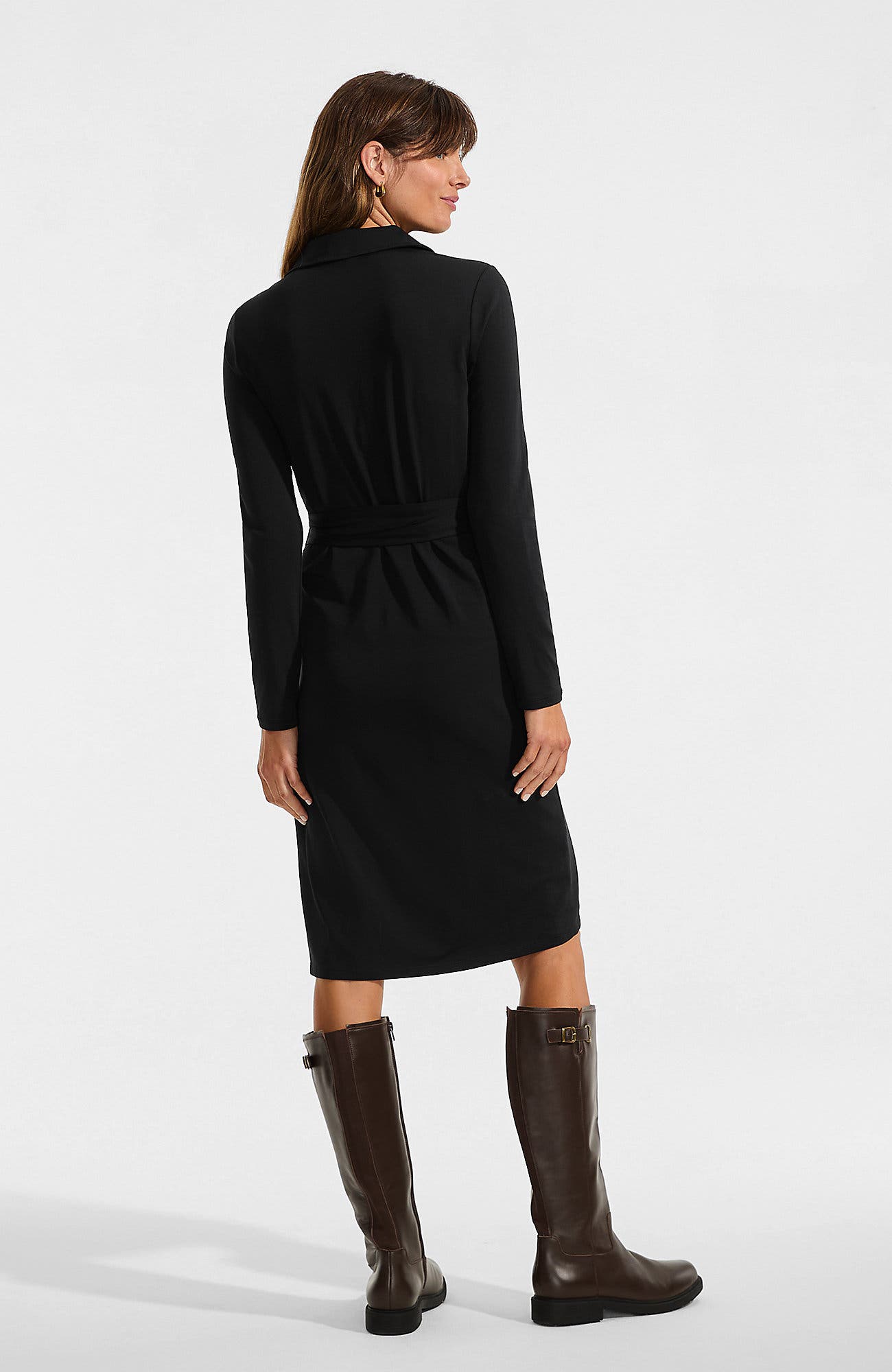Cotton Modal Collared Wrap Dress - image 2