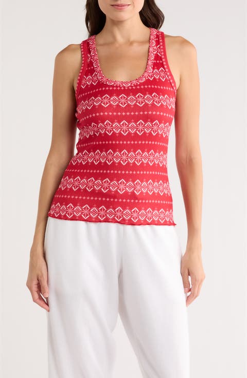 Crazy for the Holidays Brushed Pointelle Sleep Tank