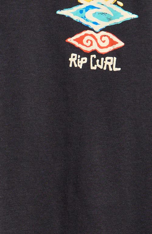 Rip Curl Kids' Icons Of Shred Cotton Graphic T-shirt In Washed Black